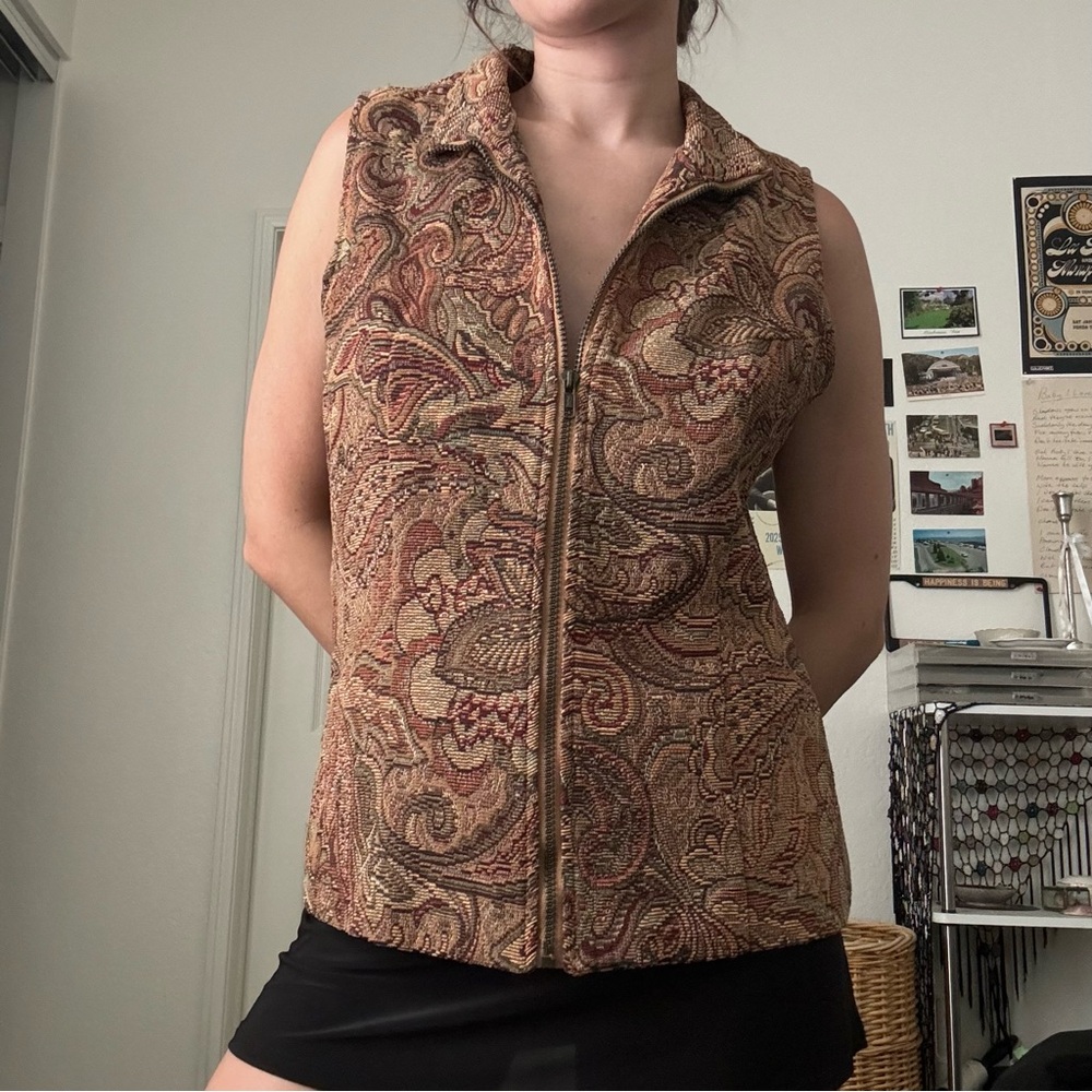 Paisley Zip-Up Vest